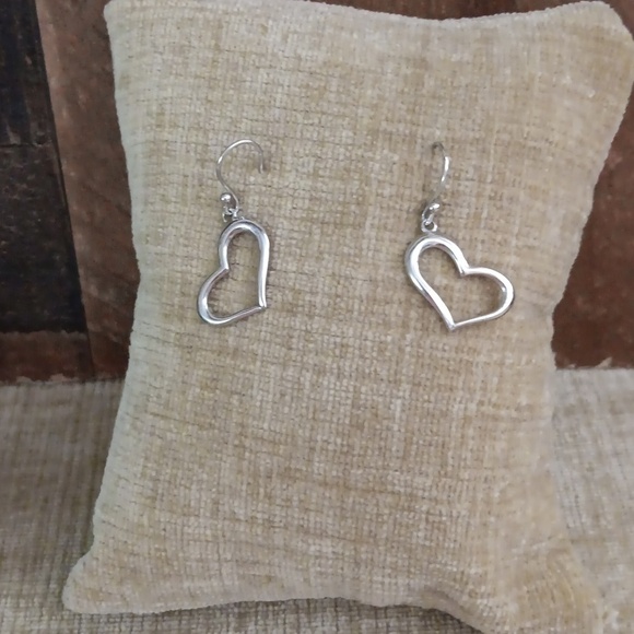 Delicate Heart Dangle French Wire Earrings - Picture 2 of 8